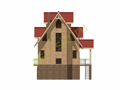 4-х этажный дом с камином, гаражом и сауной: вид сзади