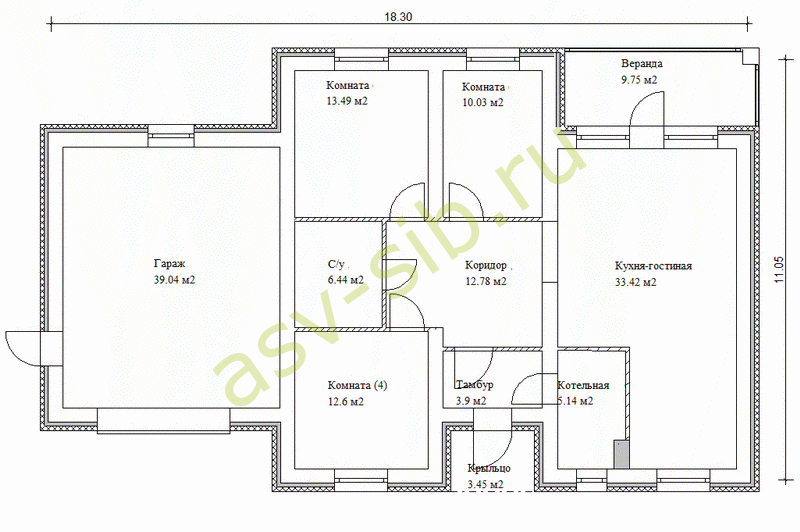 Планировка кирпичного загородного дома по проекту К150-134