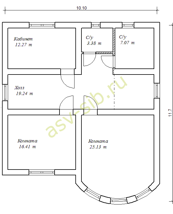План второго этажа кирпичного дома по проекту К222-169